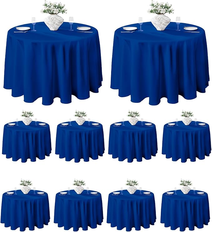 VidaFete Tablecloth 10 Pack 120inch Round Table Cloth Polyester, Stain Wrinkle by VidaFete