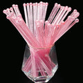 50-PCS Pink Glitter Plastic Swizzle Sticks, Crystal Cake Pops, Cocktail Coffee by hapray
