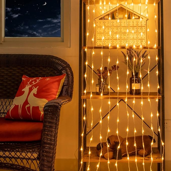 AWQ 300 LED 6.6ft x 9.8ft Window Curtain String Light Window Fairy Lights 8 - Image 4