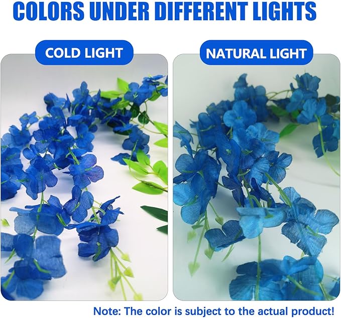 12 Pack Royal Blue Wisteria Hanging Flowers, 3.44 Ft Fake Hanging Flowers - Image 4