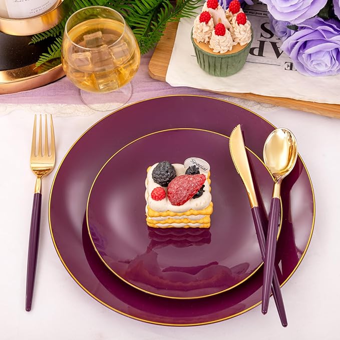 Liacere 150PCS Purple Plastic Plates - Image 6