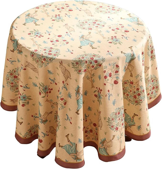 patdrea Designer Beige Tablecloth by Welcometopatdrea