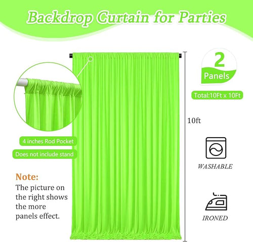 10 x 10 Feet Light Green Backdrop Curtain - Image 2