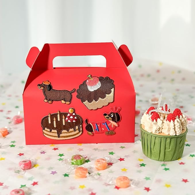 UnicoPak 30 Pack Red Gable Treat Boxes Party Favor Goodie Bag Boxes - Image 3