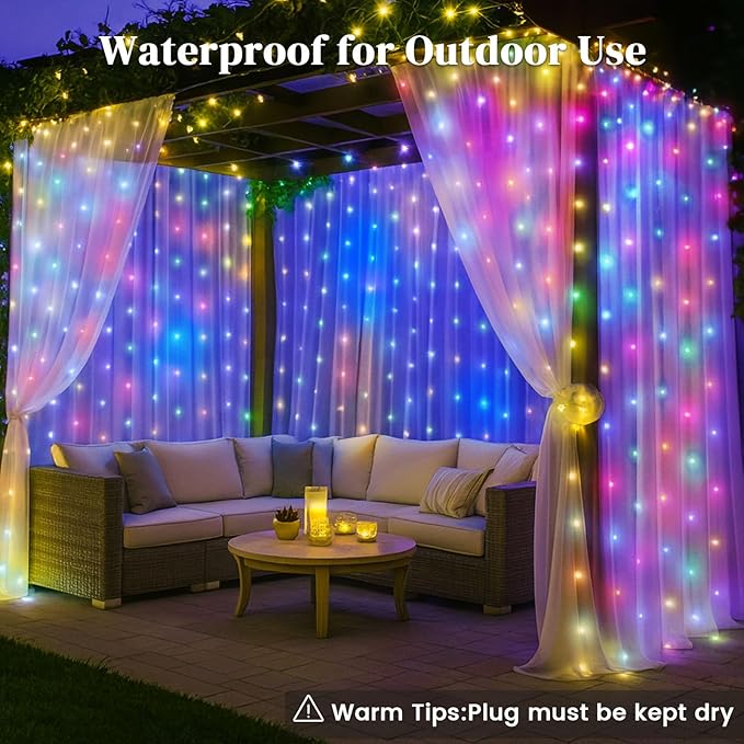 DomeStar 300 LED Fairy Curtain Lights, 9.8ft x 9.8ft Battery Operated - Image 4