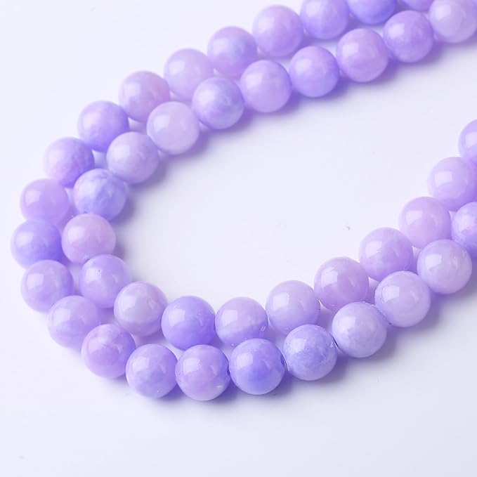Purple Persian Jade Stone Beads Gemstone Round Crystal Energy Jade Beads Stone - Image 3