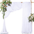 SiinvdaBZX 4 Panels Wedding Arch Draping Fabric 30" x 240" White Polyester by SiinvdaBZX