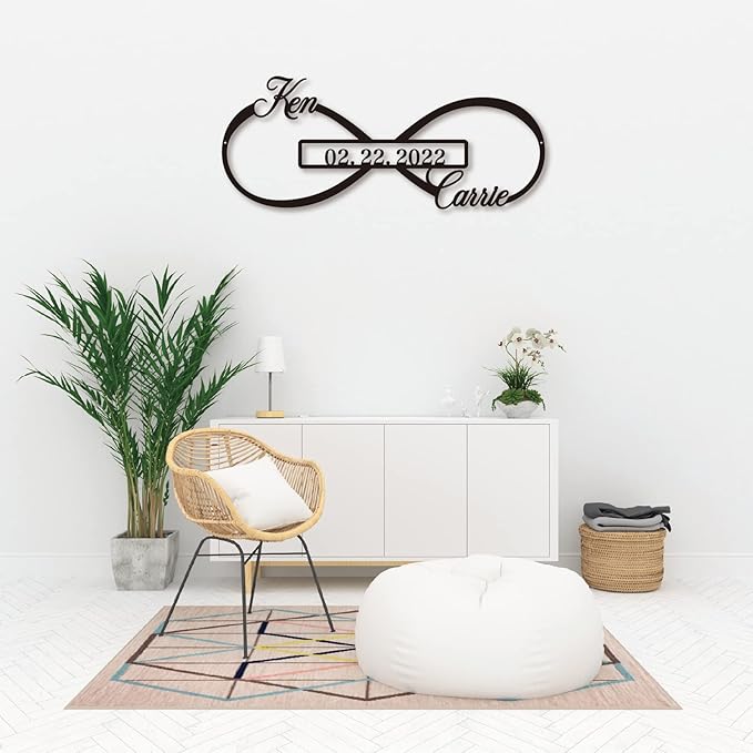 Personalized Infinity Symbol, Metal Love Sign, Love Sign Infinity Heart Sign - Image 2