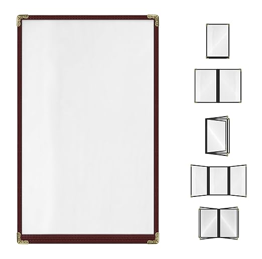 Goodsmart Restaurant Menu Covers – 25 Pack Burgundy 2-View, Top-Loading Menu by ACISuperPower