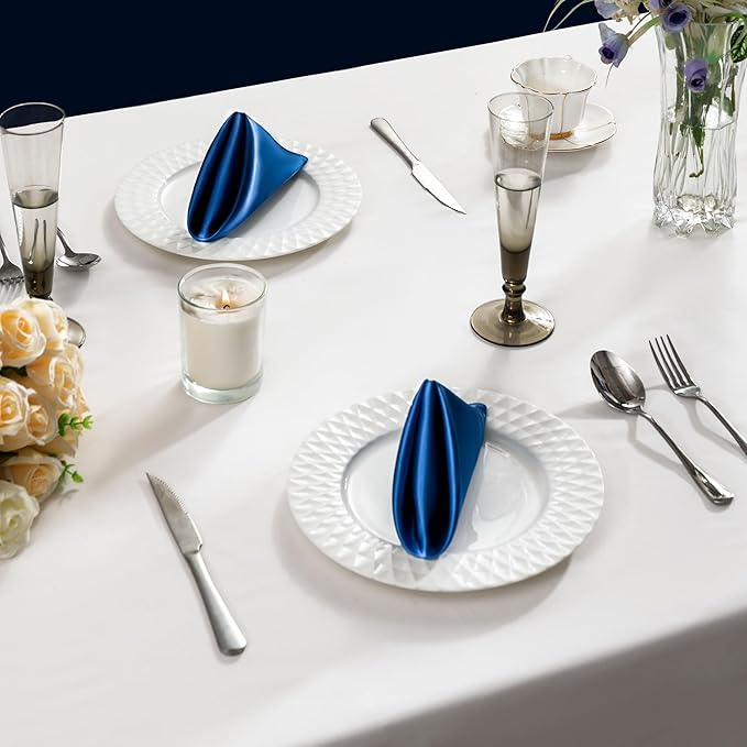 36 Pack Square Satin Dinner Napkins, 16x16 Inches Silky Soft Smooth Table Cloth - Image 3