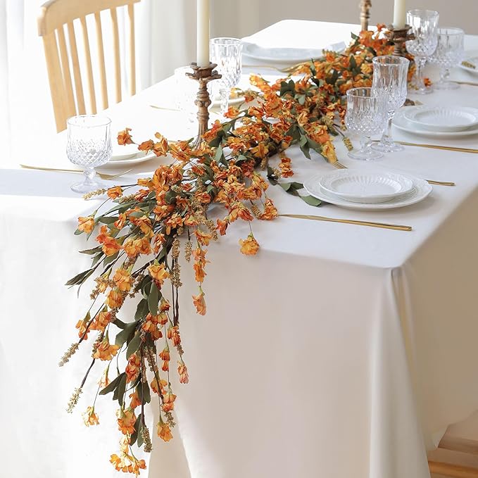 Mizii Fall Garland Artificial Flower Garlands 6 Feet Fake Wildflower Floral - Image 3