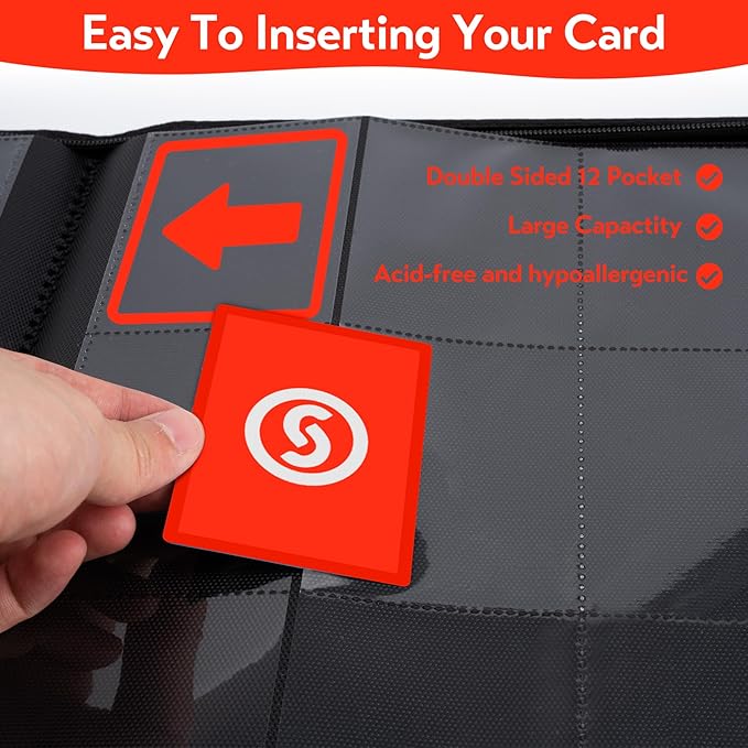 SMYV 12 Pocket Trading Card Binder, Premium PU Cover Card Binder - Image 5