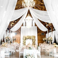 4 Panels White Wedding Ceiling Drapes 5ftx40ft Ceiling Drapes Chiffon Fabric by fani
