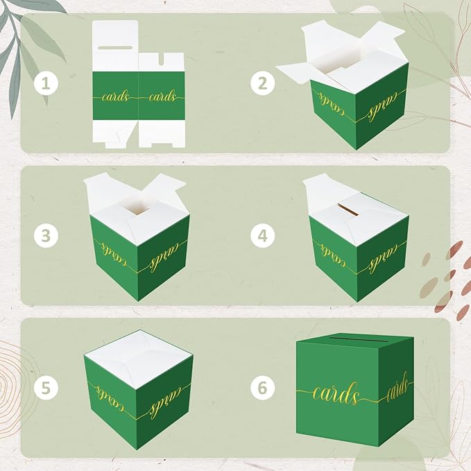 QIKSION Green Graduation Card Box, Wedding Reception, Baby Shower - Image 7