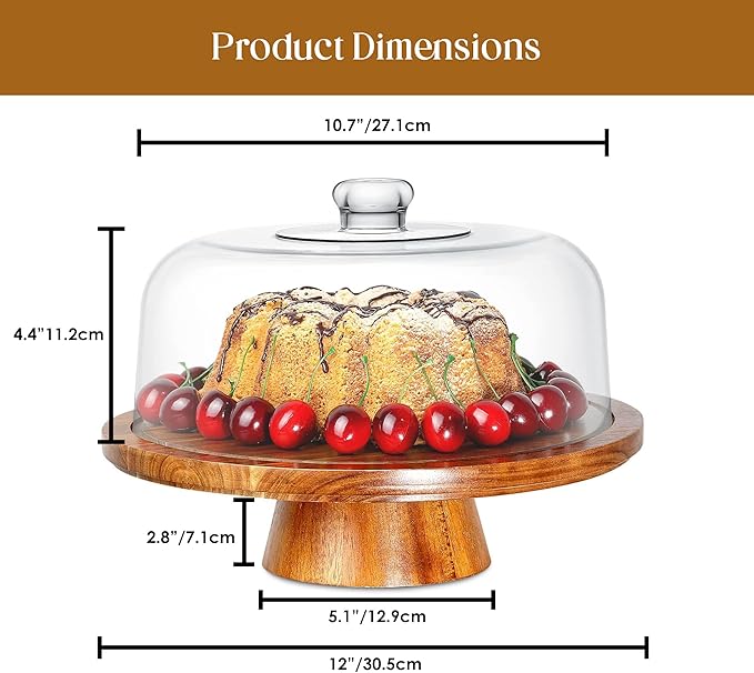 Homeries Acacia Wood Cake Stand - Image 6