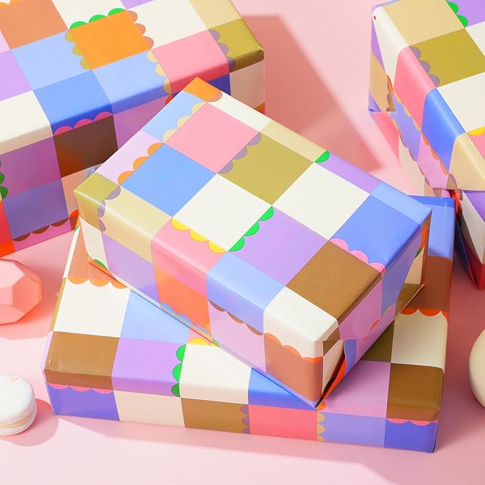 Ulmasinn Color Block Wrapping Paper Roll - Image 5