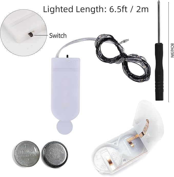 WATERGLIDE 12 Pack Halloween Fairy Lights Battery Operated, 7 ft 20 LED Mini - Image 4