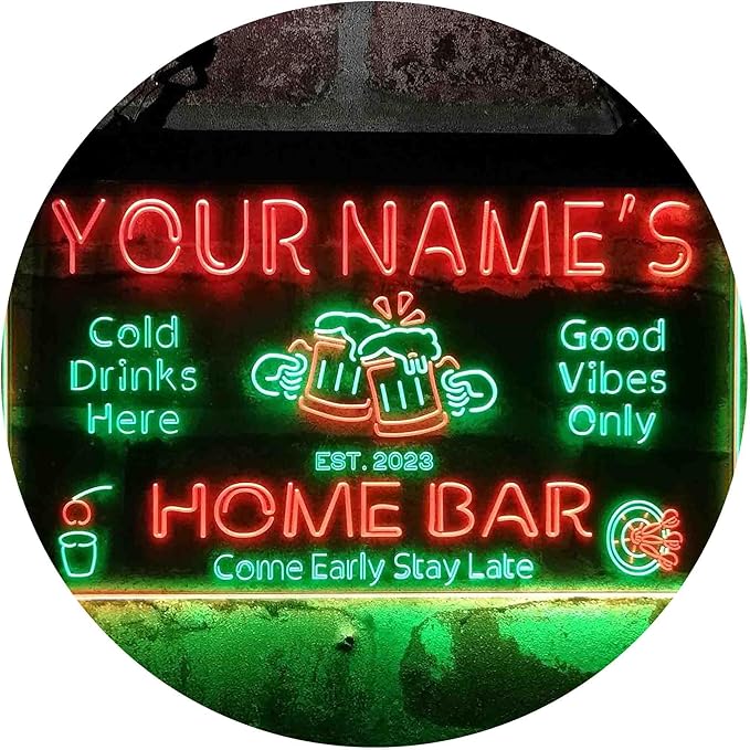 ADVPRO Personalized Your Name Custom Home Bar Beer Established Year Dual Color by ADVPRO