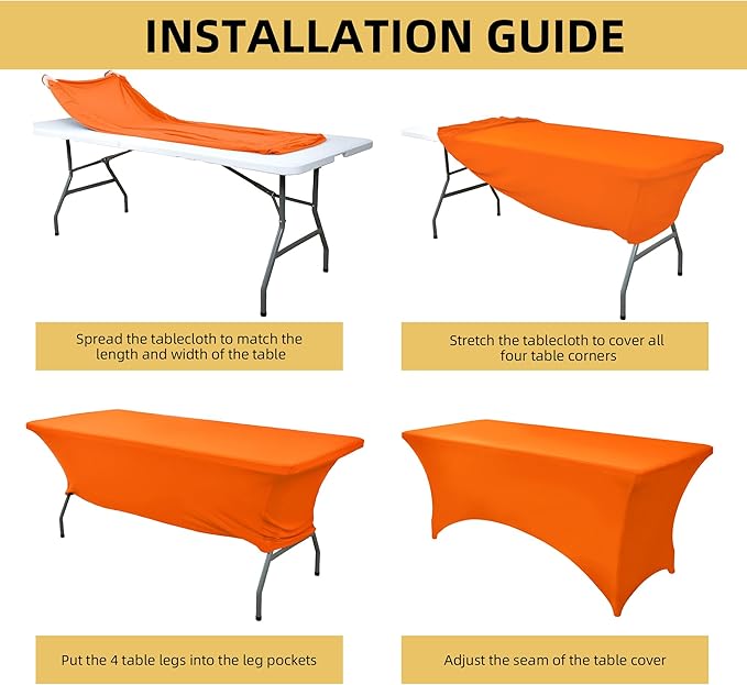 2-Pack 8ft Spandex Table Covers - Image 5