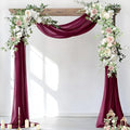 Socomi Wedding Arch Draping Fabric 1 Panel 29" x 19Ft Burgundy Sheer Chiffon by Socomi
