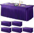 6 Pack Dark Purple Spandex Table Clothes by WishCare