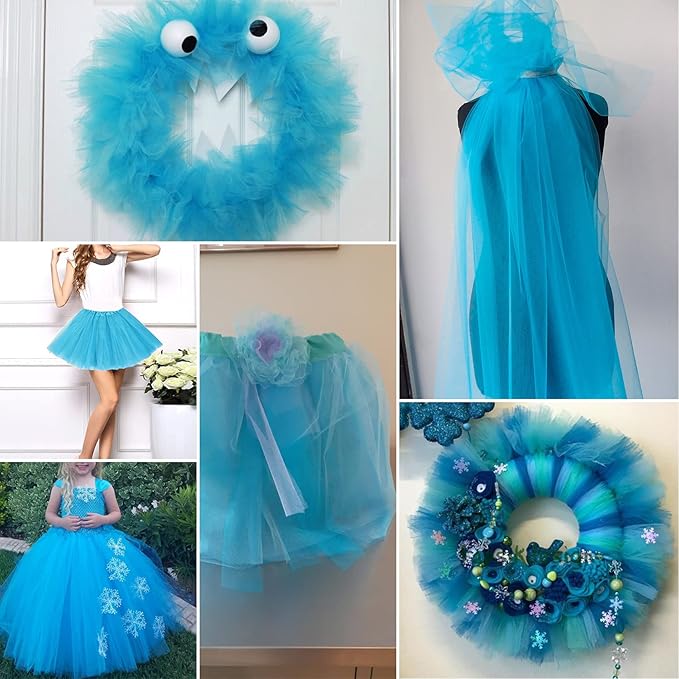 Turquoise Tulle Fabric Rolls 54 Inch by 40 Yards Tulle Bolt Spool - Image 4