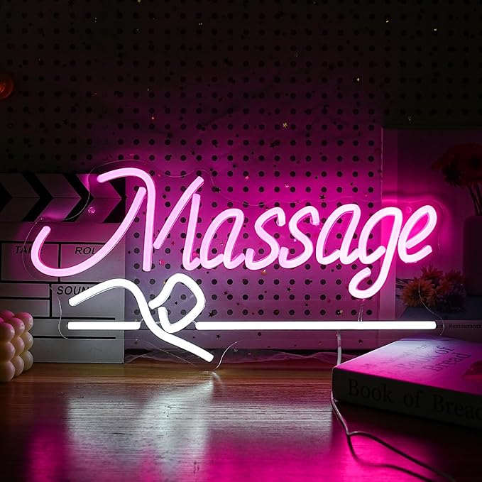 Massage Neon Sign For Wall Decor Led Light Up Sign Massage Parlors Foot Baths - Image 2