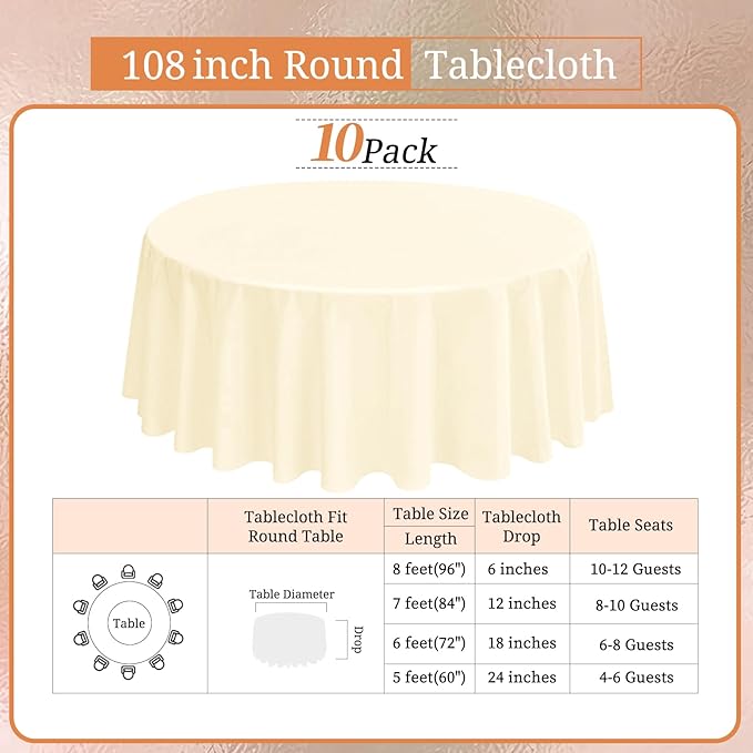 10 Pack Round Tablecloths - Image 2