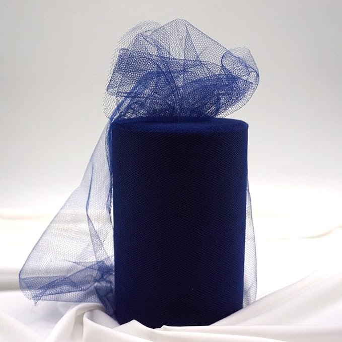 Navy Blue Tulle Fabric Roll 6 Inch X 300 FT Matte Tulle Ribbon Netting Mesh - Image 4