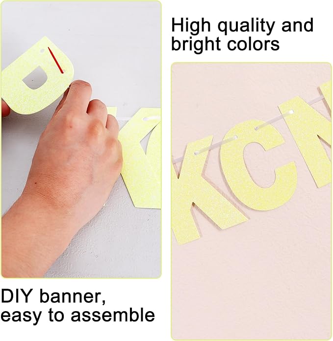 BEISHIDA 116 PCS Glitter Color Yellow DIY Letter Banner Kit Make Your Own - Image 2