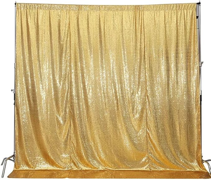 Poise3EHome 8Ft x 10Ft Gold Sequin Backdrop, Glitter Thick Satin Sequin - Image 9