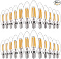 FLSNT 24 Pack LED Candelabra Bulbs 60W Equivalent, B11 Dimmable LED Chandelier by FLSNT