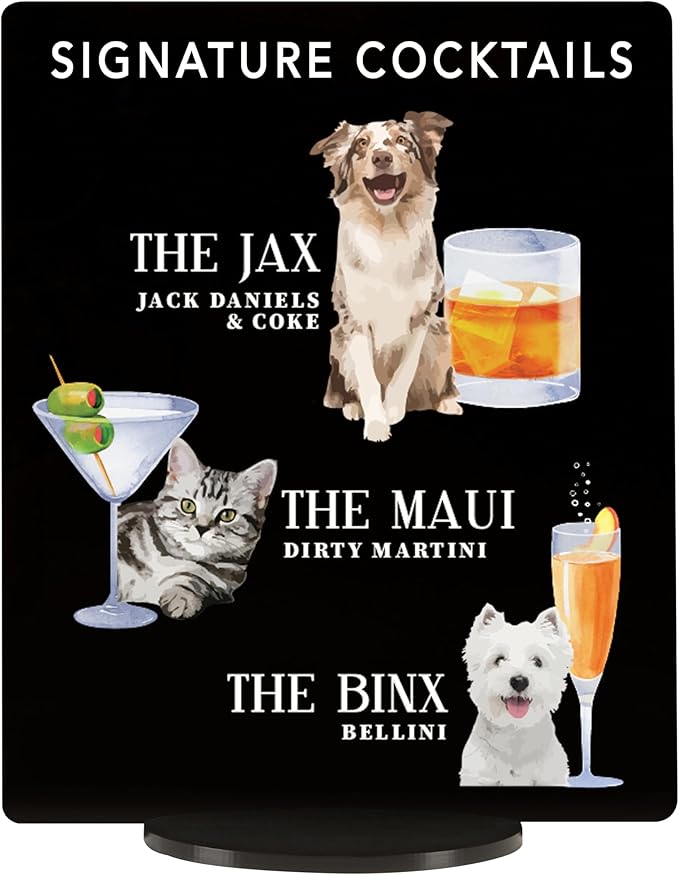 Pet Signature Drink Wedding Signs by Elation+Factory+Co.