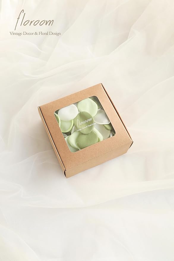 Floroom 300pcs Rose Petals Sage Green Elf Green Faux Silk Flower Petals - Image 6