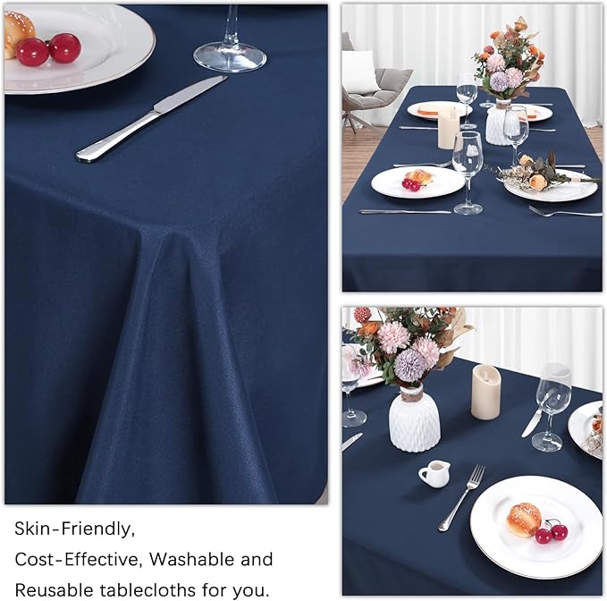8 Pack Navy Blue Tablecloth 60 x 126 Inch Rectangular Tablecloths - Image 5