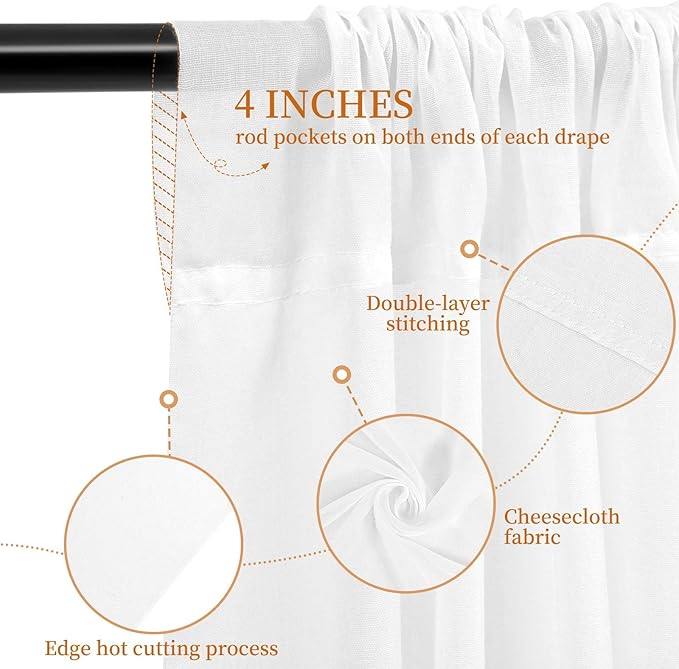 6-Panel White Ceiling Drapes - Image 3