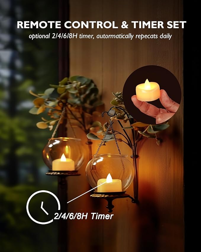 Remote Candles, 24 Pack Flameless Tea Lights Candle Battery Operated, 400+Hours - Image 4