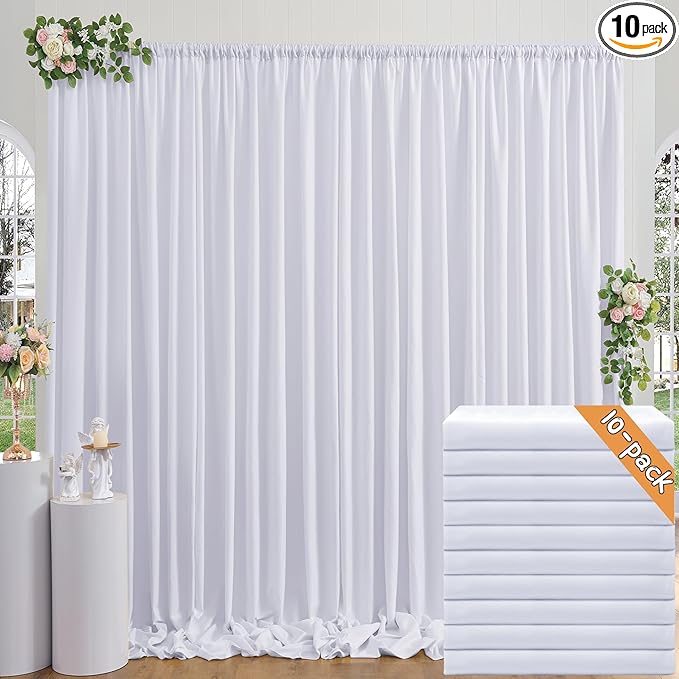 50ft x 10ft Thick Ivory Backdrop Curtains by ENJOYYOURPARTY