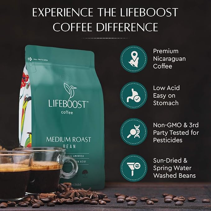 Lifeboost Organic Coffee Beans Medium Roast - Image 6