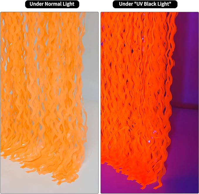 4 Pack Wavy Orange Foil Fringe Curtain Party Decorations - Image 8