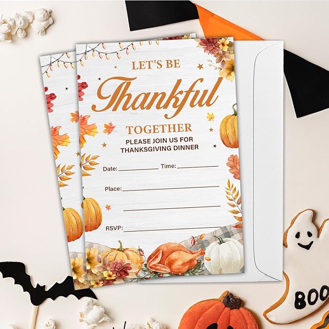 Thanksgiving Party Invitations, Fall Pumpkins Friendsgiving Thanksgiving Dinner - Image 5