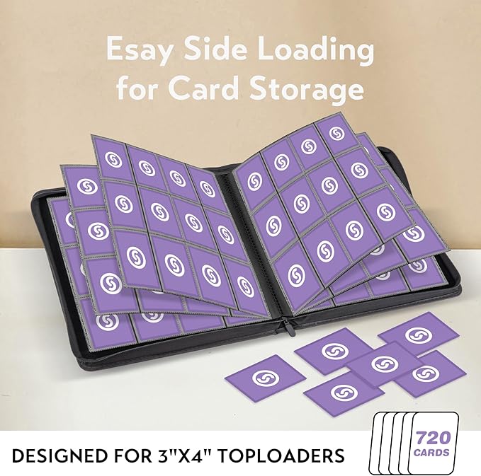 SMYV 12 Pocket Trading Card Binder, Premium PU Cover Card Binder - Image 3