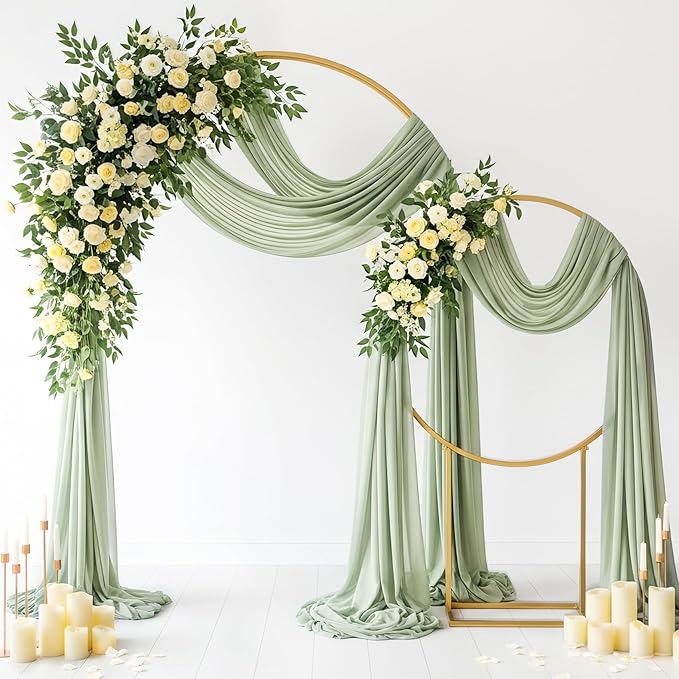 Wedding Arch Draping Fabric 29" x 19Ft Sheer Drapes by IONTACH