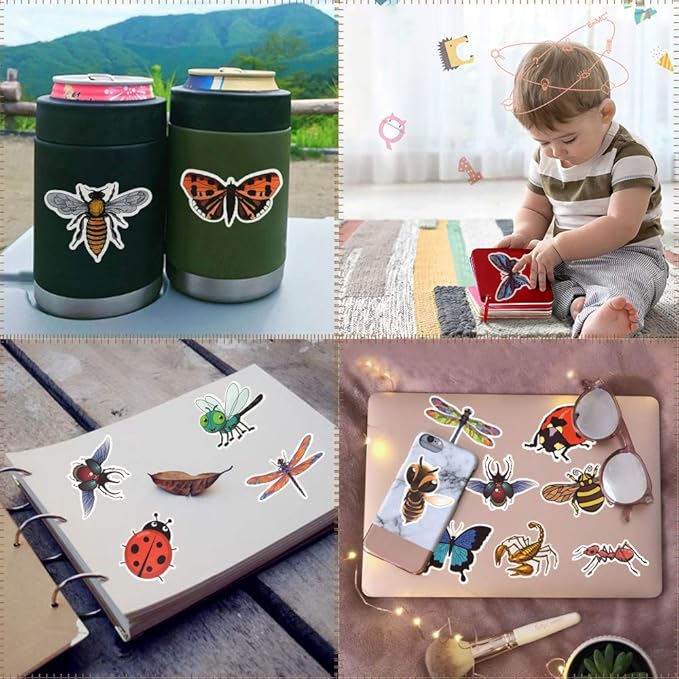 QTL Bug Stickers for Kids Insect Stickers for Water Bottle Bug Party Favors - Image 3