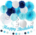 Light-Royal Blue White Birthday Party-decorations by Huglony