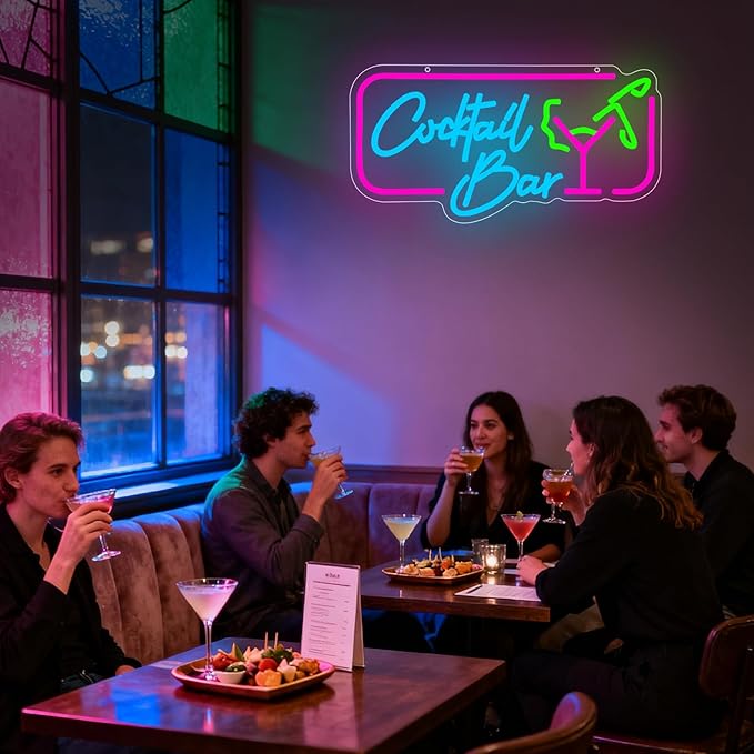 Cocktail Bar Neon Sign, Cocktail Vintage LED Neon Light Signs - Image 2