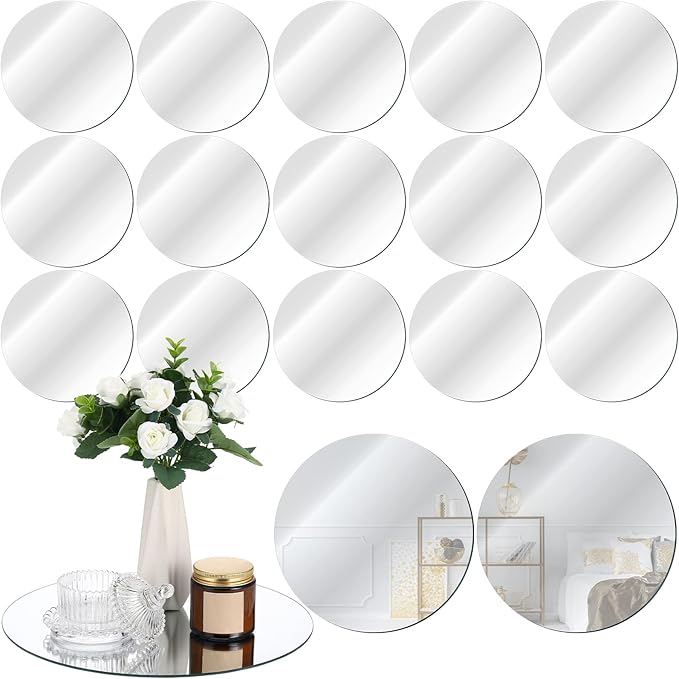 Tuanse 18 Pcs 12 Inch Round Mirrors Centerpieces by Tuanse