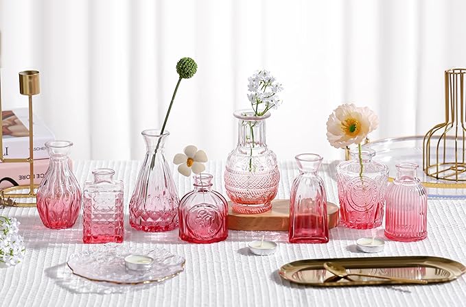 Bud Vases Set of 12, Glass Bud Vases in Bulk, Small Flower Vases - Image 2