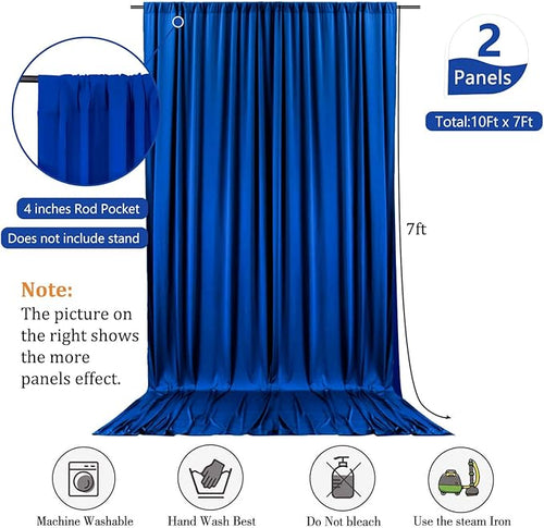 10 x 7 Feet Blue Backdrop Curtain - Image 2