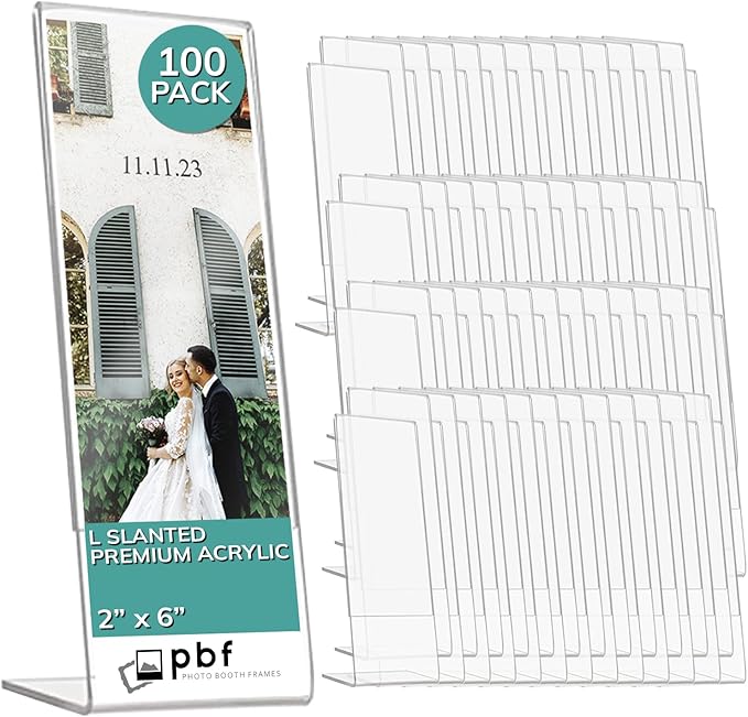 pbf PHOTO BOOTH FRAMES 2x6 Acrylic Sign Holder | 2 x 6 Vertical Stand Up by pbfPHOTOBOOTHFRAMES
